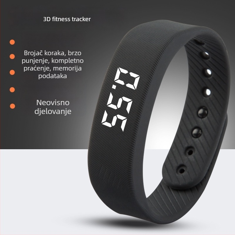 Jiakasi pametni sat i fitness narukvica - silikon remen, plastično kućište, upravljanje gumbom, pametno podsjećanje