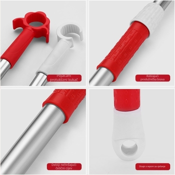 Otvarač prozora s nosačem za klizni prozor, nehrđajući čelik + ABS, brušeni završetak, za vrata i prozore