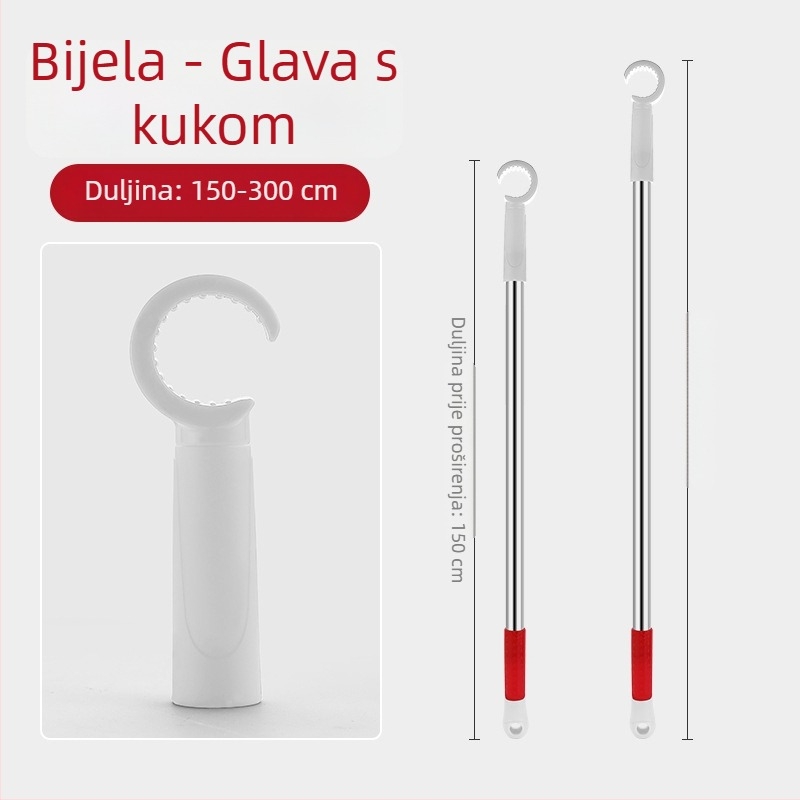 Otvarač prozora s nosačem za klizni prozor, nehrđajući čelik + ABS, brušeni završetak, za vrata i prozore