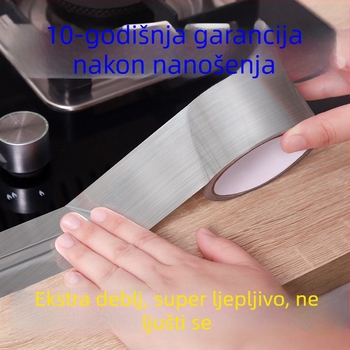 Vodootporna naljepnica za sudoperu u kuhinji – aluminijska folija, brtvna traka za rub, otporna na vlagu i plijesan, jednobojna, 1 kom, zidna naljepnica za kuhinju