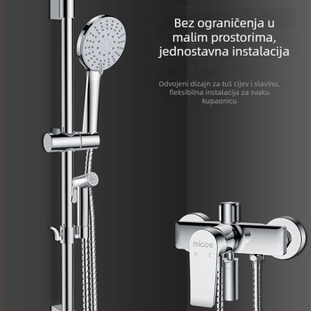 Tuš set s bakrenim tijelom slavine, 5-stupanjski izlaz vode, ručni tuš s pojačivačem, masaža funkcija, skrivena instalacija