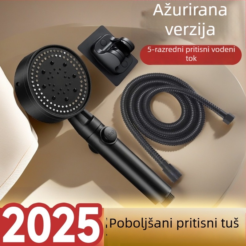 Set tuš glava s ručnim tušem, pod pritiskom, kružni oblik, plastika, navoj, funkcija kiša, model Warrior