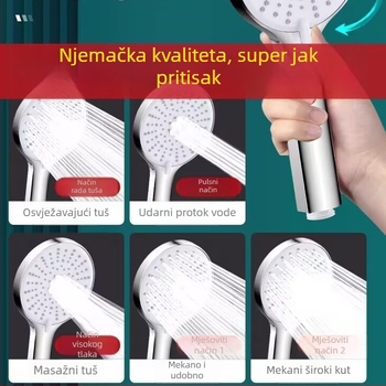 Set tuš glave s velikim panelom i tlakom, zidna montaža i bojler za vodu