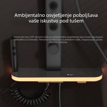 Set za tuš s digitalnim zaslonom, termostatska konstantna temperatura, automatsko punjenje vodom, kišni tuš, kvadratna glava tuša od aluminija visoke kvalitete