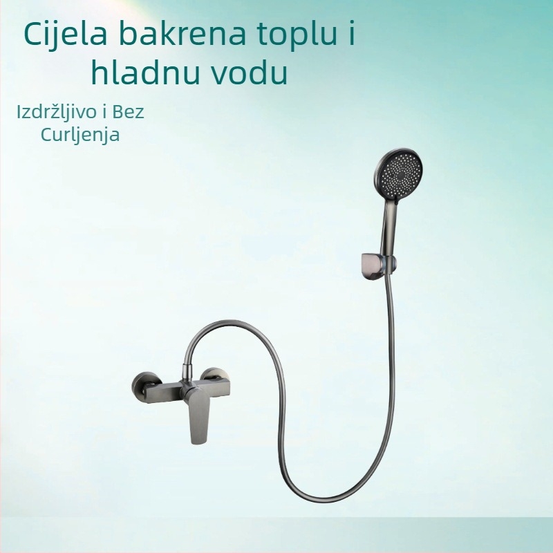 Set tuša – Nehrđajući čelik, kišna funkcija, moderan stil, okrugli oblik, prijenosno