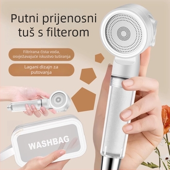 Prijenosna putna tuš glava s filtracijom i povećanjem tlaka