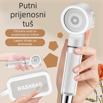 Prijenosna putna tuš glava s filtracijom i povećanjem tlaka