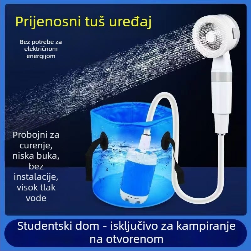 Prijenosni vanjski tuš s pumpom za samoprimanje, dugotrajna baterija, ABS kućište, model RA-01