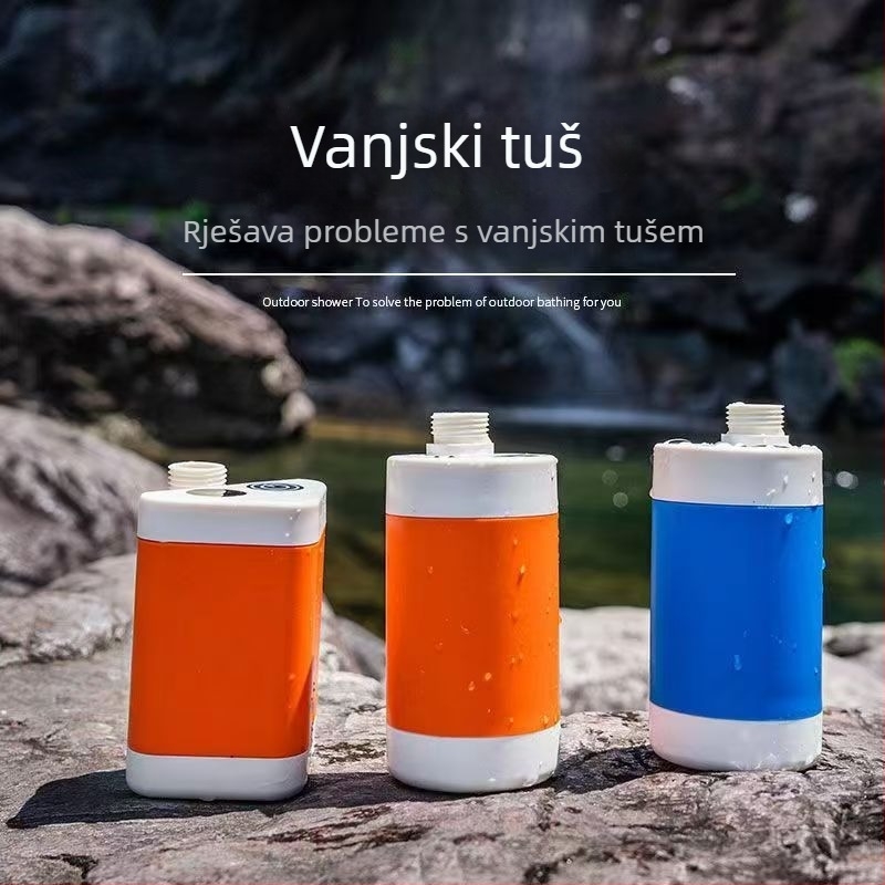 Prijenosni vanjski tuš s pumpom za samoprimanje, dugotrajna baterija, ABS kućište, model RA-01