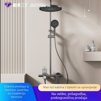 Tuš set od aluminija visoke kvalitete, kružni skriveni tuš, funkcije raspršivanja i kiše, ručna ugradnja, 0–90°C