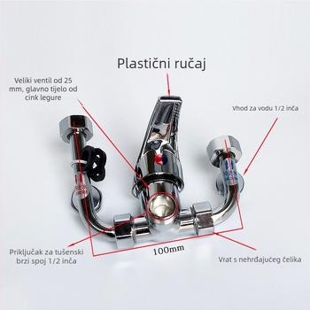 Višestruki set tuš glave, plast s kromom, površinska montaža, okrugla glava tuša