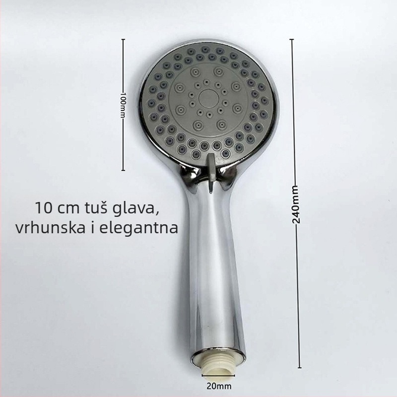 Višestruki set tuš glave, plast s kromom, površinska montaža, okrugla glava tuša