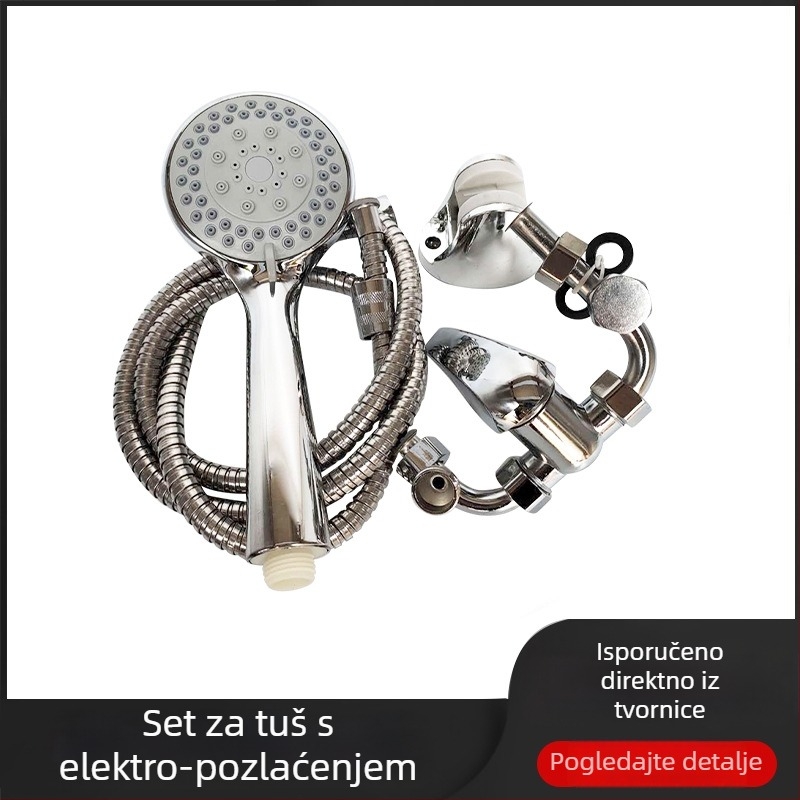 Višestruki set tuš glave, plast s kromom, površinska montaža, okrugla glava tuša