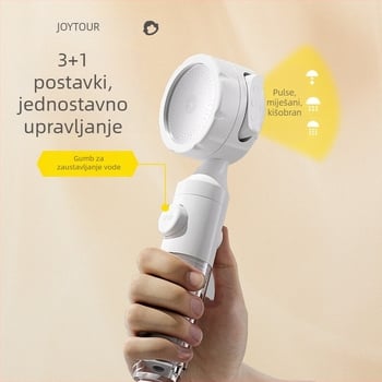 JOYTOUR Putna ručna tuš glava – ABS, tri brzine tlaka, kišni tuš, odvojivi isperivi filtr, universalni priključak (model ZXC03658)