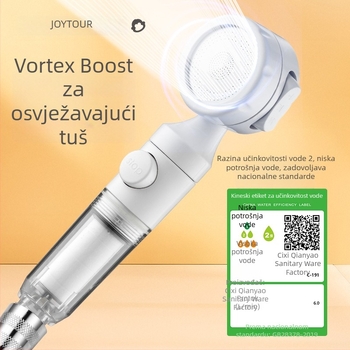 JOYTOUR Putna ručna tuš glava – ABS, tri brzine tlaka, kišni tuš, odvojivi isperivi filtr, universalni priključak (model ZXC03658)