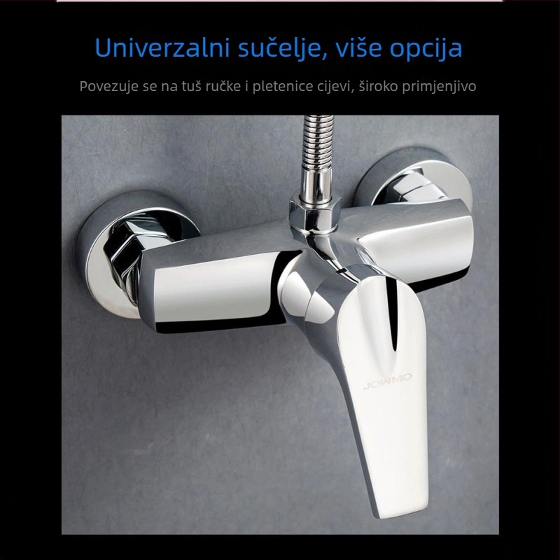 Zidni bakreni tuš miješajući ventil s keramičkim kartridžom, trostruki miješanje, model Copper Cyrillo Triple, 25 mm ulaz/izlaz, 0–90°C, 0.8–1.2 MPa