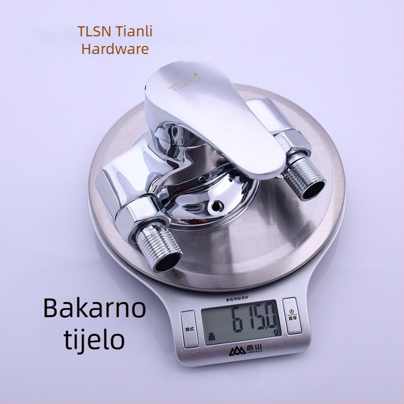 Bakrena tuš miješalica, površinska ugradnja, keramički ventil, radna temperatura 0–80°C