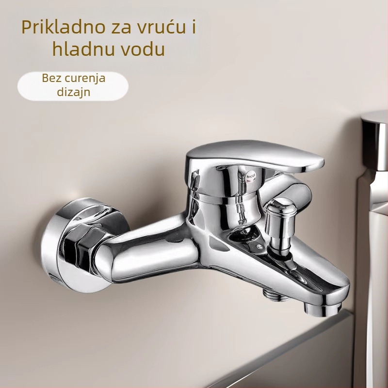 Tuš slavina s trostrukim miješanjem, ugradnja u zid, bakarno-legura, keramički jezgreni ventil, model Alloy Selo Triple