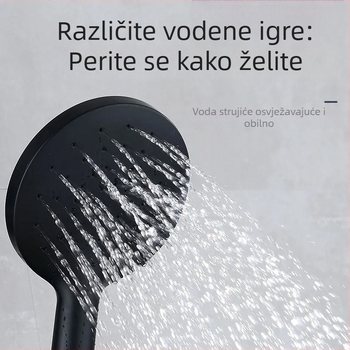 Set tuša s skrivenom ugradnjom na zid, bakreni kišni tuš, okruglog oblika, model Black duck