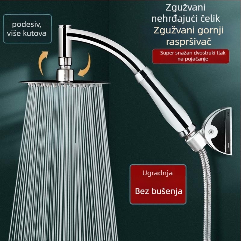 Tuš glava s gornjim mlazom, od 201 nehrđajućeg čelika, kromirani završetak