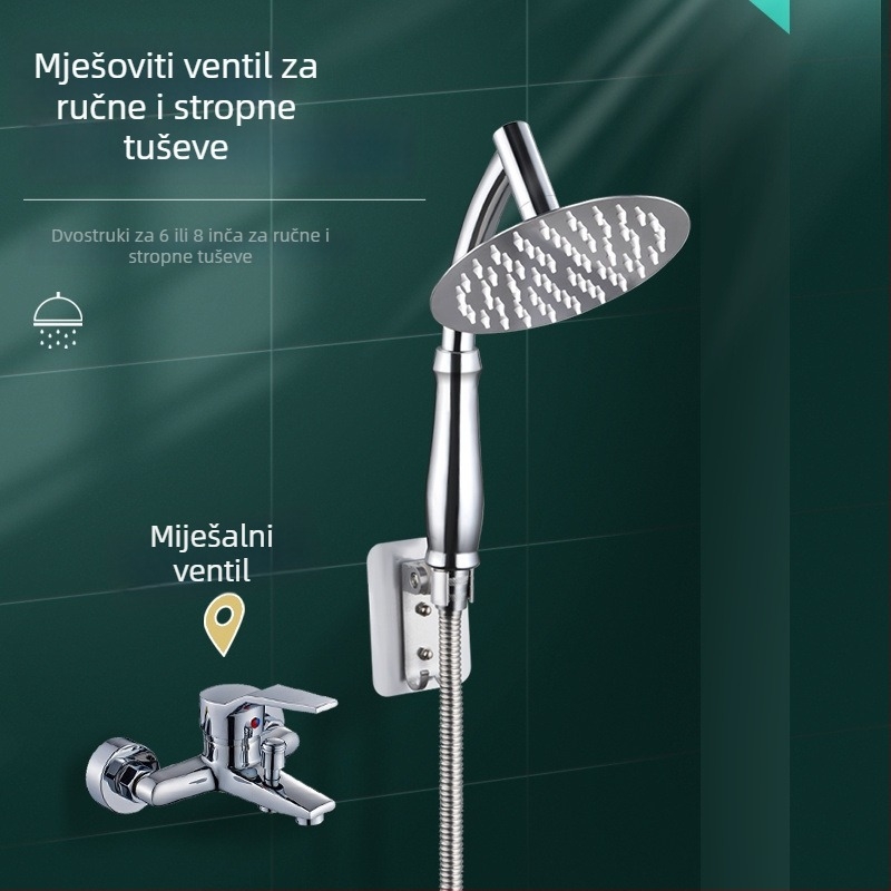 Tuš glava s gornjim mlazom, od 201 nehrđajućeg čelika, kromirani završetak