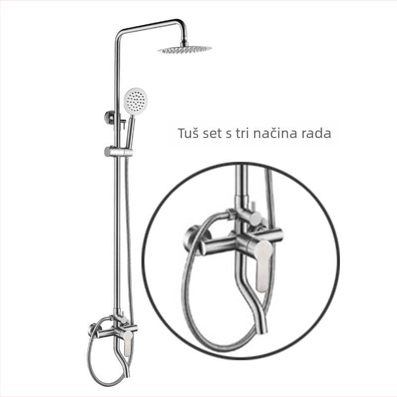 Set tuša od 304 nehrđajućeg čelika, zidni, kružni kišni tuš, model OS808-1