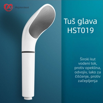 Tuš glava s pritiskom od ABS-a, uklonjiva, površinska montaža, model JXHST019, funkcije: raspršivanje, masaža, kiša