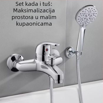 Miješalica za kadu i tuš, bakreno tijelo, keramički jezgrovni ventil, trostruka konstrukcija, elektroplatani završetak