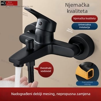 Set slavina za tuš od 304 nehrđajućeg čelika, prilagodljiva i pojačana, modernog stila, okrugla tuš glava, CE certifikat