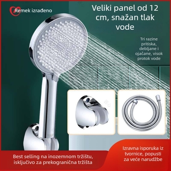 Tuš set s tlakom – ABS, elektroplatirani premaz, 3 dijela, prilagodljiva ručna tuš, 2.0 MPa