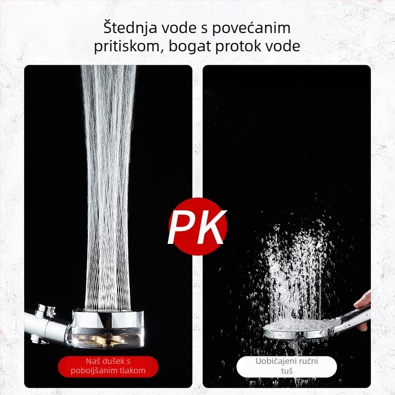Kupaonski set s rotirajućom glavom za kišu, ABS materijal, zidna montaža, kromirani premaz