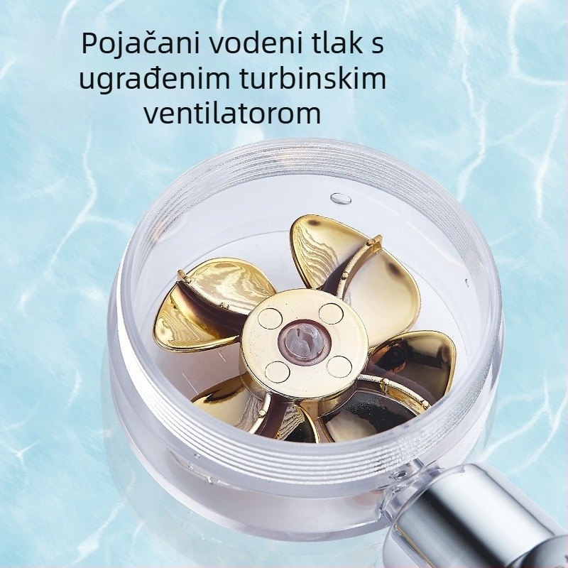 Kupaonski set s rotirajućom glavom za kišu, ABS materijal, zidna montaža, kromirani premaz