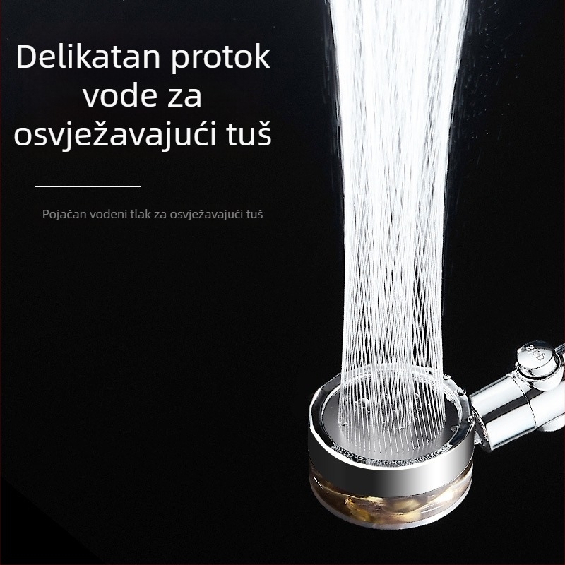 Kupaonski set s rotirajućom glavom za kišu, ABS materijal, zidna montaža, kromirani premaz