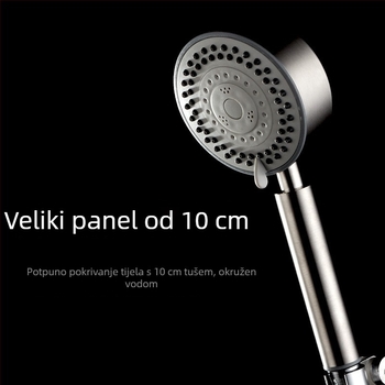 Prijenosna tuš glava od nehrđajućeg čelika, s velikim izlazom, pet načina rada; navojski priključak; radna temperatura 0–80°C.