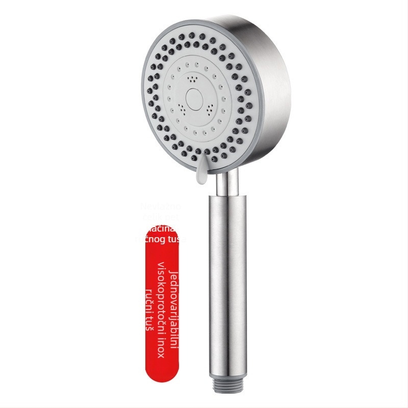 Prijenosna tuš glava od nehrđajućeg čelika, s velikim izlazom, pet načina rada; navojski priključak; radna temperatura 0–80°C.