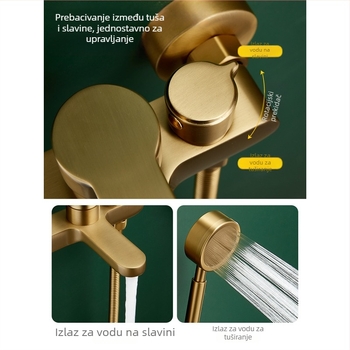 Tuš-set s funkcijom kiše, bakar materijal, zidna montaža, model AST5548