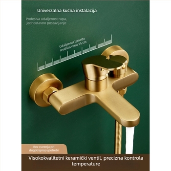 Tuš-set s funkcijom kiše, bakar materijal, zidna montaža, model AST5548