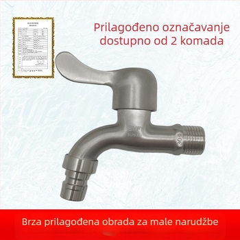 Slavina za perilicu od nehrđajućeg čelika, 20 mm navoja, bakrena jezgra ventila, brušeni završetak, radna temperatura -10 do 120 °C