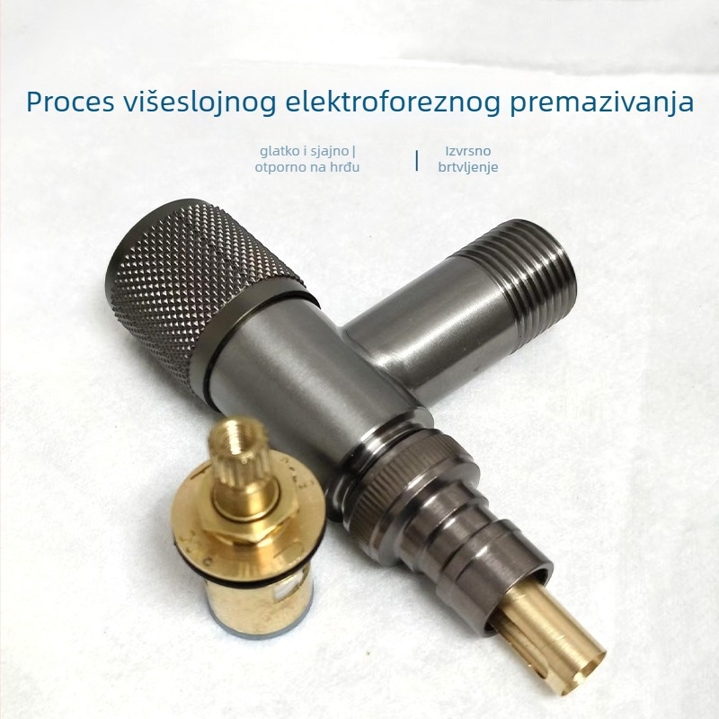 Ugradni zidni slavine za perilicu s keramičkim disk ventilim, nehrđajući čelik, brušena površina, otvaranje ključem.