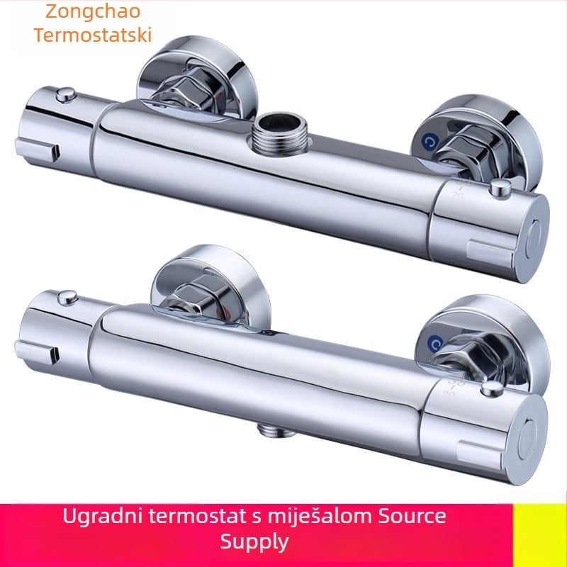 Termostatski tuš miješalica, skrivena ugradnja, bakreno tijelo, model ZC-831G, kromirani završetak, raspon 20–85°C