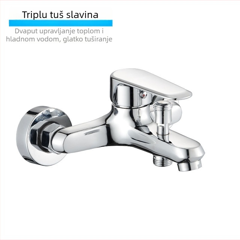 Ugradni kupaonski miješac s keramičkim diskom, podizni mehanizam, dvostruka konstrukcija, set s tri tuš glavice