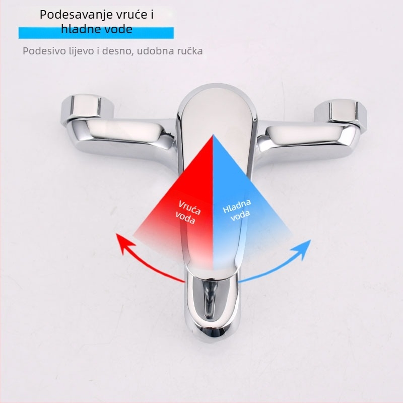 Ugradni kupaonski miješac s keramičkim diskom, podizni mehanizam, dvostruka konstrukcija, set s tri tuš glavice