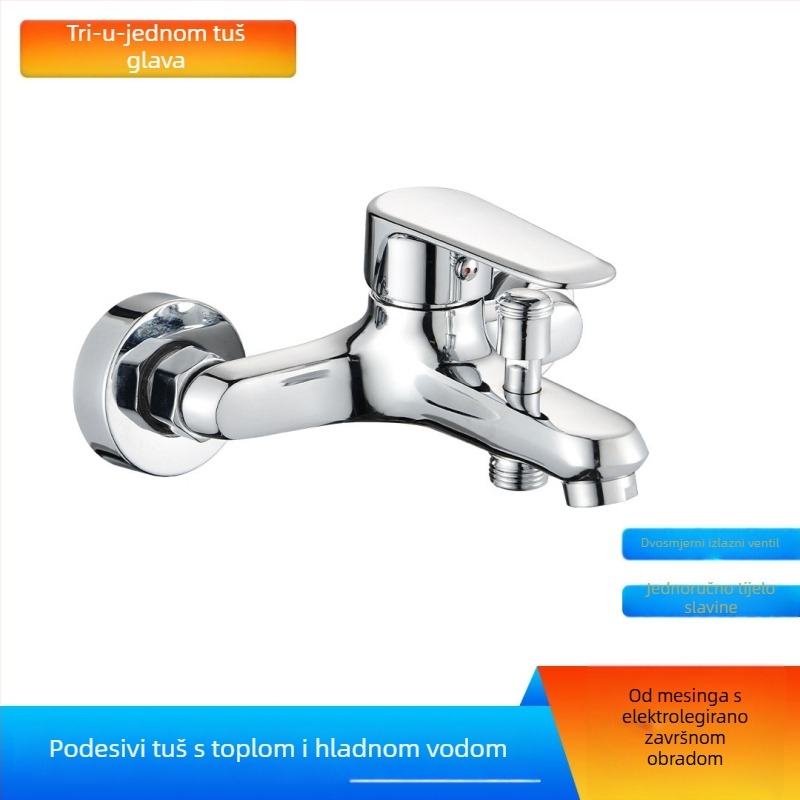 Ugradni kupaonski miješac s keramičkim diskom, podizni mehanizam, dvostruka konstrukcija, set s tri tuš glavice