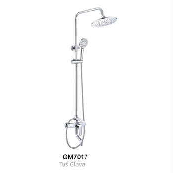 Tuš komplet od mjedi, model GM7017, ručni tuš s gornjim mlazom, masaža i kišna funkcija
