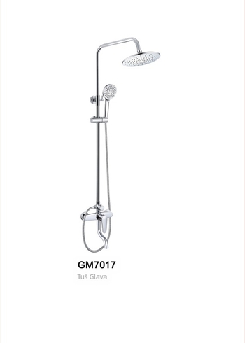 Tuš komplet od mjedi, model GM7017, ručni tuš s gornjim mlazom, masaža i kišna funkcija