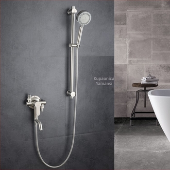 YAMANSI tuš miješalo od 304 nehrđajućeg čelika, površinski montirano, keramički ventil