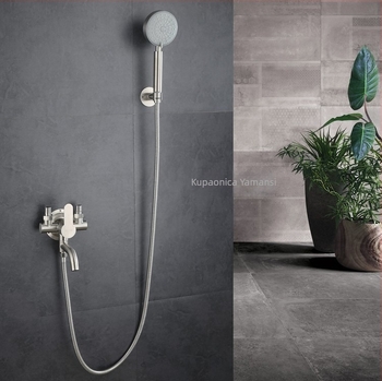 YAMANSI tuš miješalo od 304 nehrđajućeg čelika, površinski montirano, keramički ventil