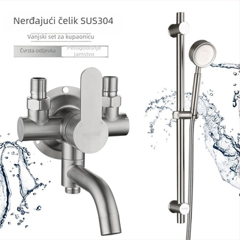 YAMANSI tuš miješalo od 304 nehrđajućeg čelika, površinski montirano, keramički ventil