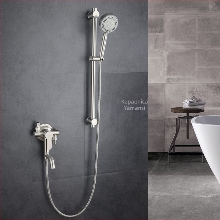 YAMANSI tuš miješalo od 304 nehrđajućeg čelika, površinski montirano, keramički ventil