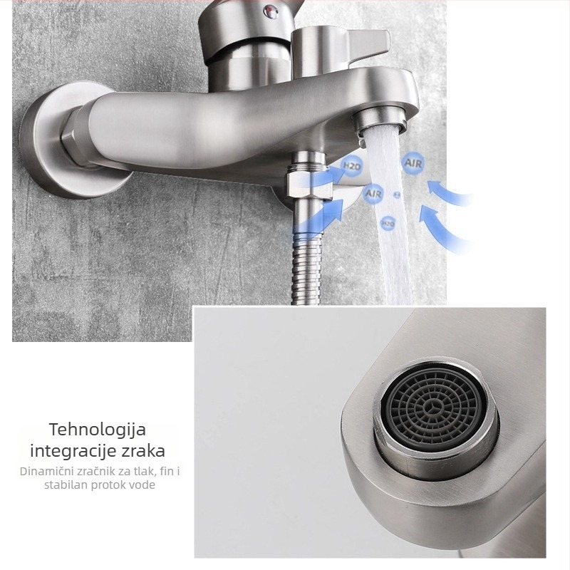 Tuš miješalica od nehrđajućeg čelika 304, model SSK8324, skrivena ugradnja u zid, miješajući tuš, brušeni završni sloj